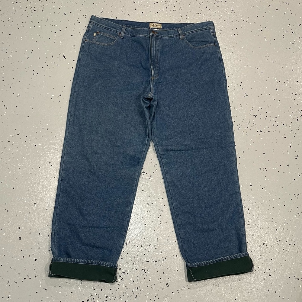 Vintage L.L. Bean Fleece Lined Relaxed Fit Jeans Mens 46 x 34